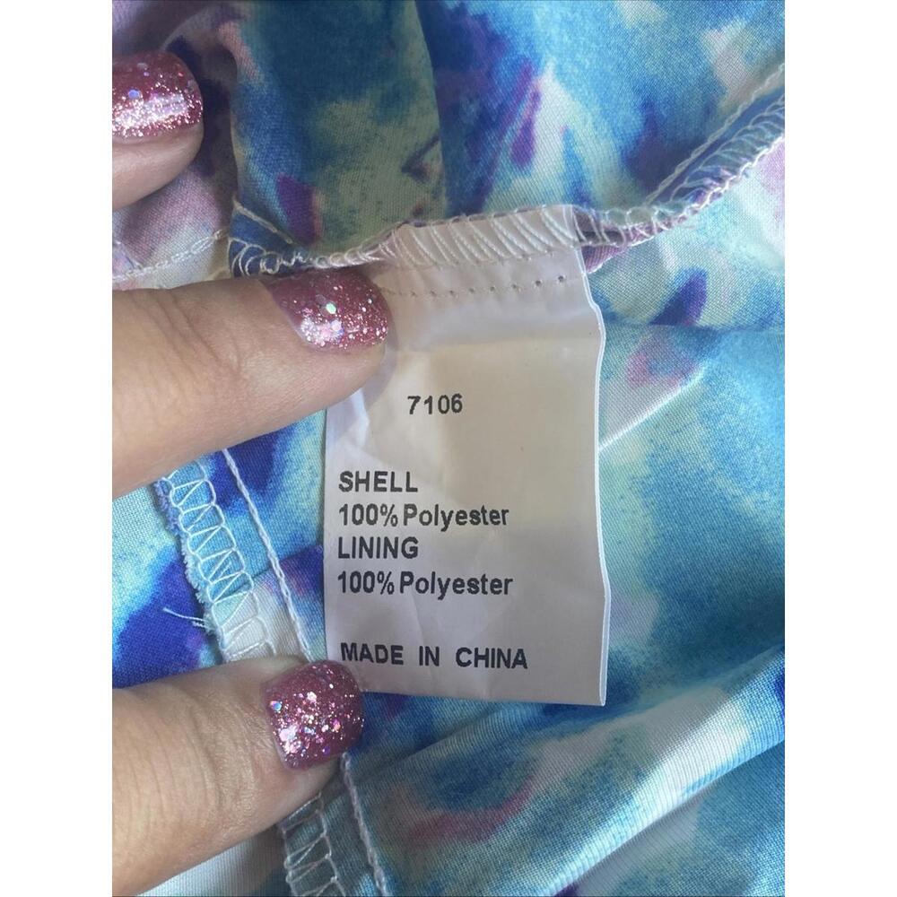 Fashion Water Color Floral Layered Dress‎ With Ruffle Sleeves - Picture 3 of 4